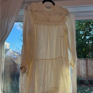 Sea New York Adrienne Cotton Puff Sleeve Dress / Size S  / Ivory Color